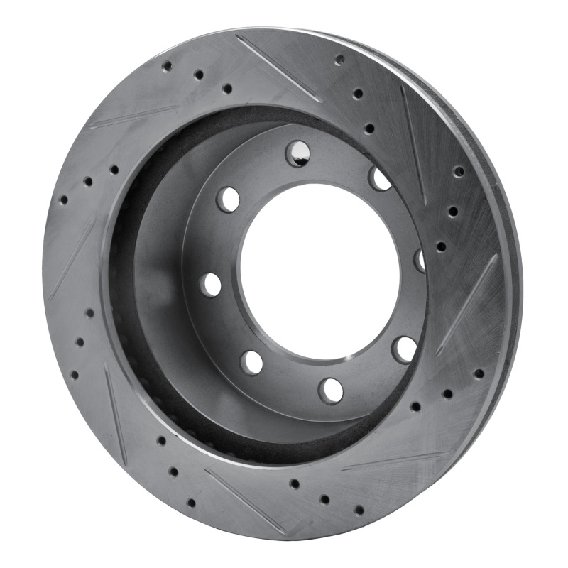 Dodge Ram 3500 Brake Rotor (1) - Front Left - R1 Concepts - Drilled & Slotted - Silver - `00-`02